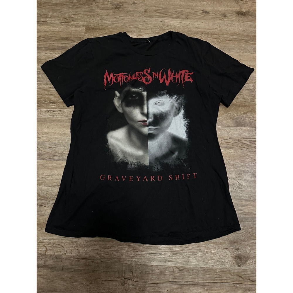 Motionless In White Graveyard Shift Band‎ T-Shirt Mens 2XL Black Goth Metalcore